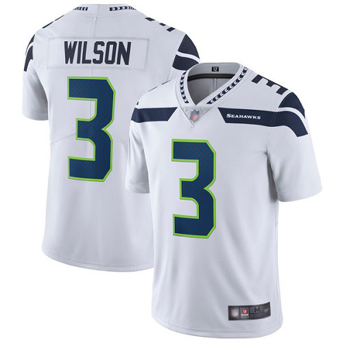 Seattle Seahawks Limited White Men Russell Wilson Road Jersey NFL Football #3 Vapor Untouchable->women nfl jersey->Women Jersey
